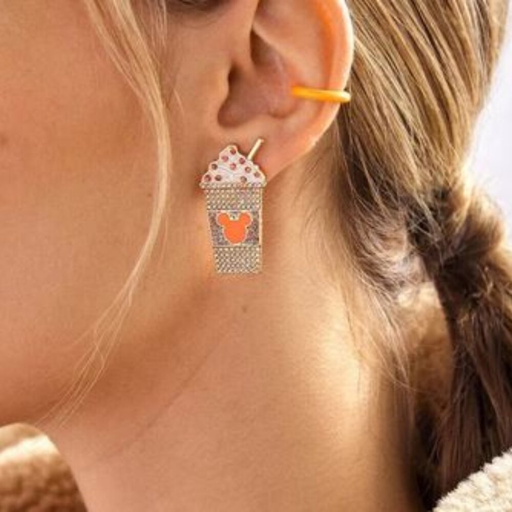 *NEW BaubleBar Disney Mickey Pumpkin Spice Latte Earrings